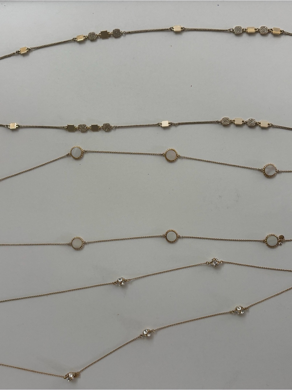 Delicate Gold Layered Necklace Set - Elegant Circle & Sparkle Chains